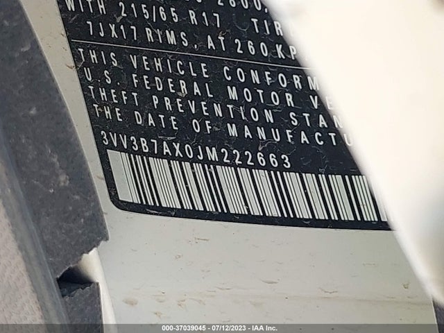 3VV3B7AX0JM222663 Volkswagen Tiguan Sel/se