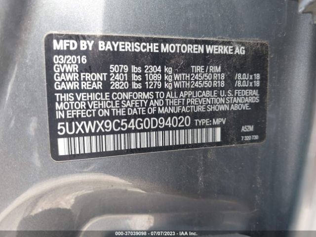 5UXWX9C54G0D94020 BMW X3 Xdrive28i