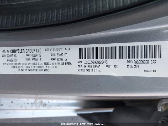 Dodge AVENGER SE 2014 1C3CDZAB4EN129475 Image 9
