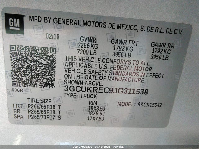 Chevrolet Silverado 1500 Lt 2018 3GCUKREC9JG311538 Image 15
