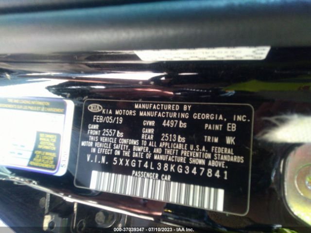 5XXGT4L38KG347841 KIA Optima S