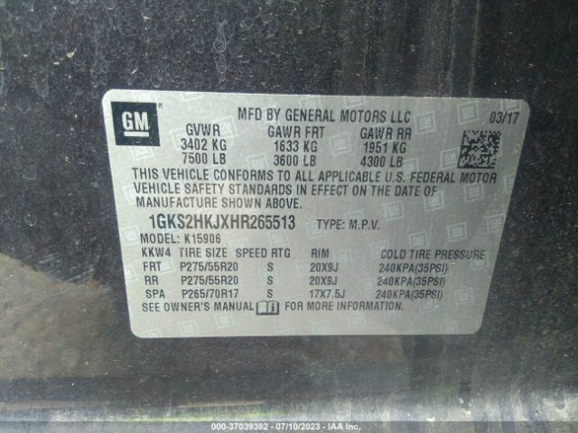 1GKS2HKJXHR265513 GMC YUKON XL DENALI
