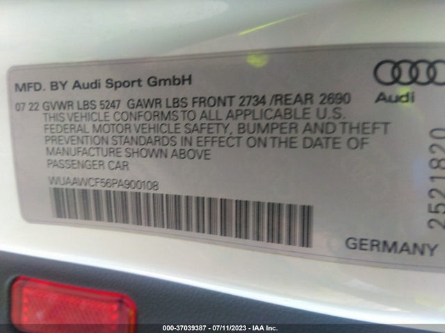 2023 Audi RS 5, VIN: WUAAWCF56PA900108
