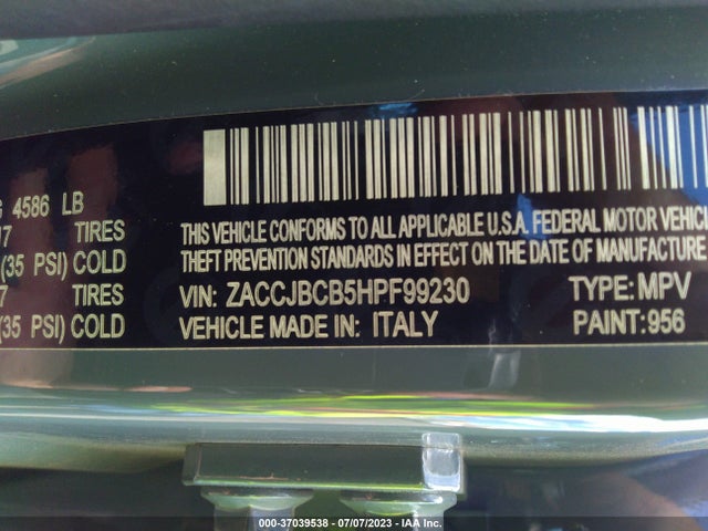 ZACCJBCB5HPF99230 Jeep Renegade Trailhawk