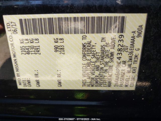 1N4AA6AP9HC438239 Nissan Maxima Sr