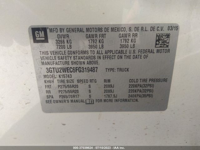 3GTU2WEC6FG319487 GMC Sierra 1500 Denali