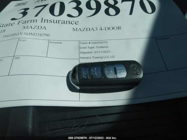 3MZBN1V36JM216790 Mazda Mazda3 Touring