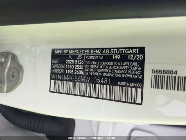 W1N4M4GB6MW105481 Mercedes-Benz Glb Glb 250