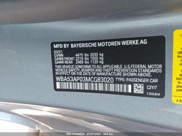 WBA53AP03MCG83020 BMW 4 Series 430i