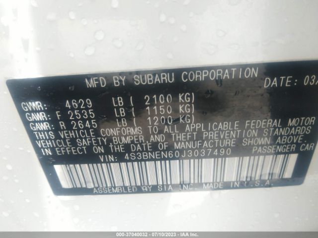 4S3BNEN60J3037490 Subaru Legacy Limited
