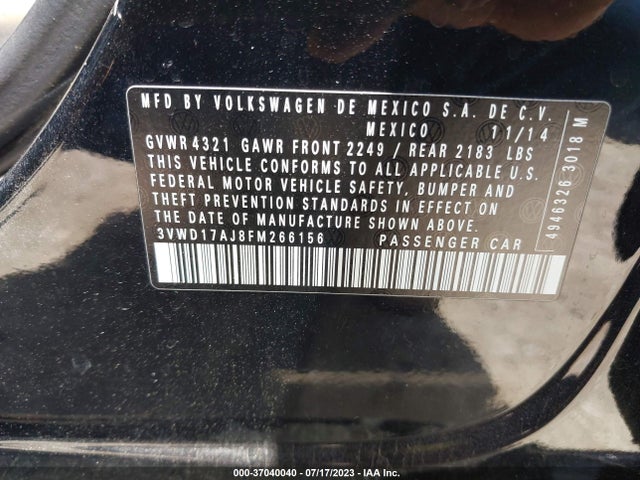 3VWD17AJ8FM266156 Volkswagen Jetta Sedan 1.8t Se