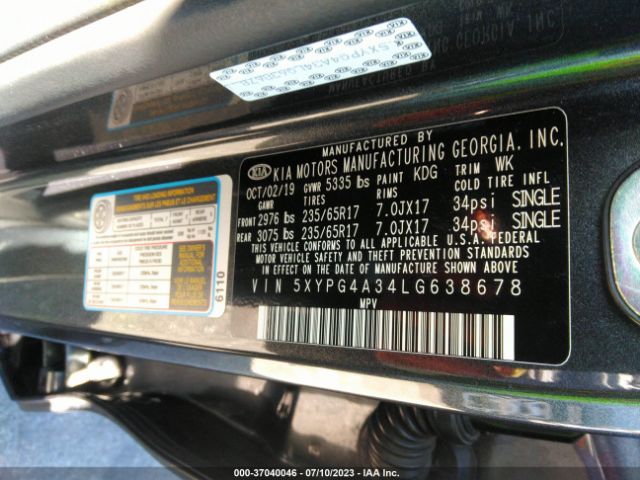 5XYPG4A34LG638678 KIA SORENTO LX