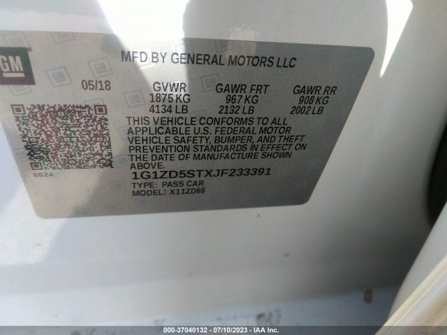 Chevrolet MALIBU LT 2018 1G1ZD5STXJF233391 Image 9