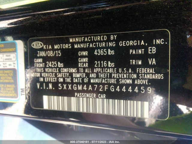 5XXGM4A72FG444459 KIA Optima Lx