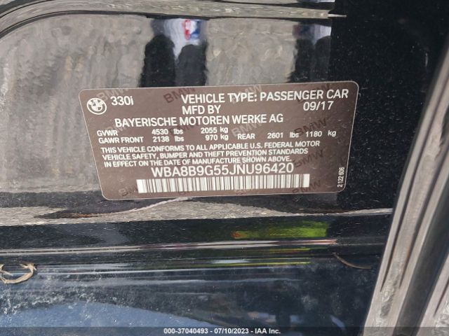 WBA8B9G55JNU96420 BMW 3 Series 330i