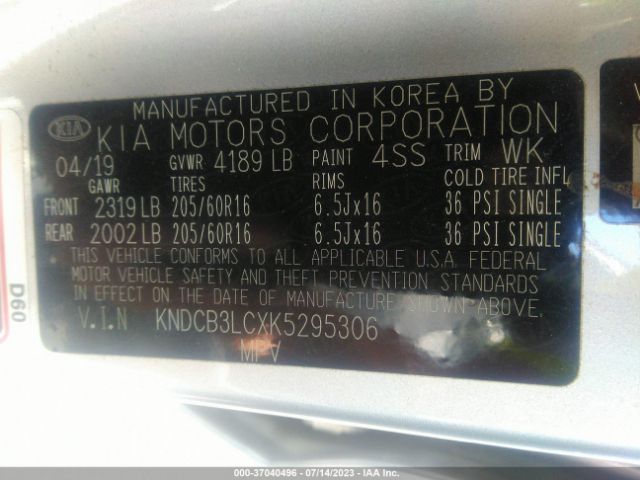 KNDCB3LCXK5295306 KIA NIRO LX