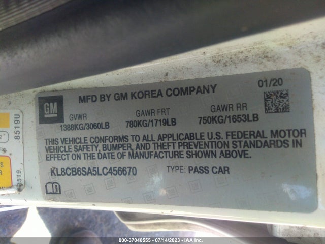 Chevrolet SPARK LS 2020 KL8CB6SA5LC456670 Image 9
