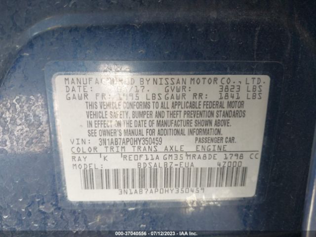 3N1AB7AP0HY350459 Nissan SENTRA S