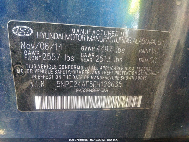 Hyundai Sonata 2.4l Se 2015 5NPE24AF5FH126635 Image 11
