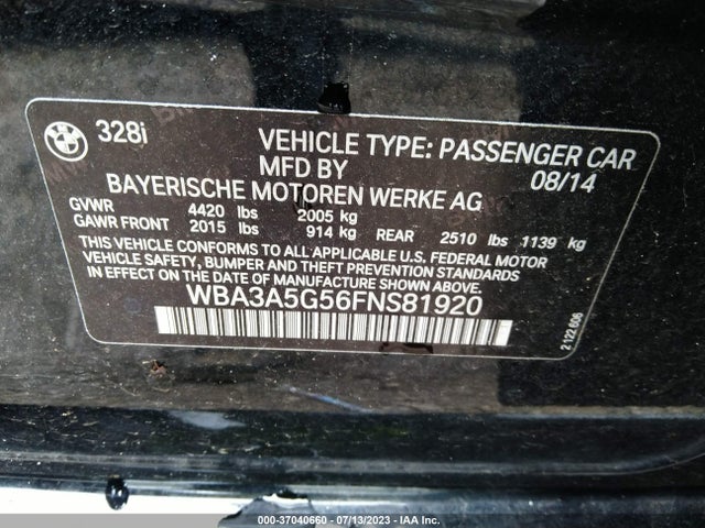 WBA3A5G56FNS81920 BMW 3 Series 328i
