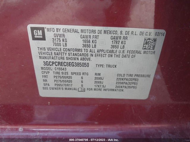 Chevrolet Silverado 1500 Lt 2014 3GCPCREC8EG385050 Image 9