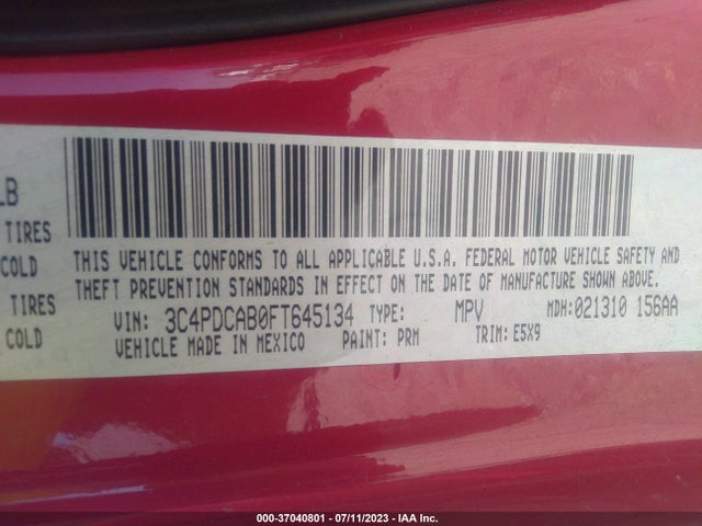 Dodge JOURNEY SE 2015 3C4PDCAB0FT645134 Image 9