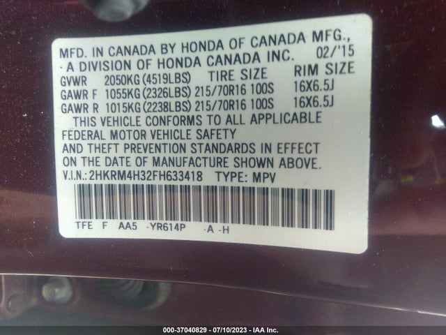 Honda CR-V LX 2015 2HKRM4H32FH633418 Image 16