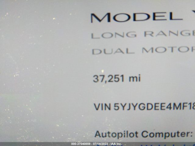 5YJYGDEE4MF183145 Tesla Model Y Long Range