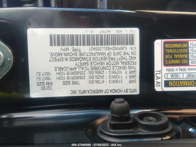 Honda Cr-v Ex-l 2020 5J6RW2H82LL005421 Image 9