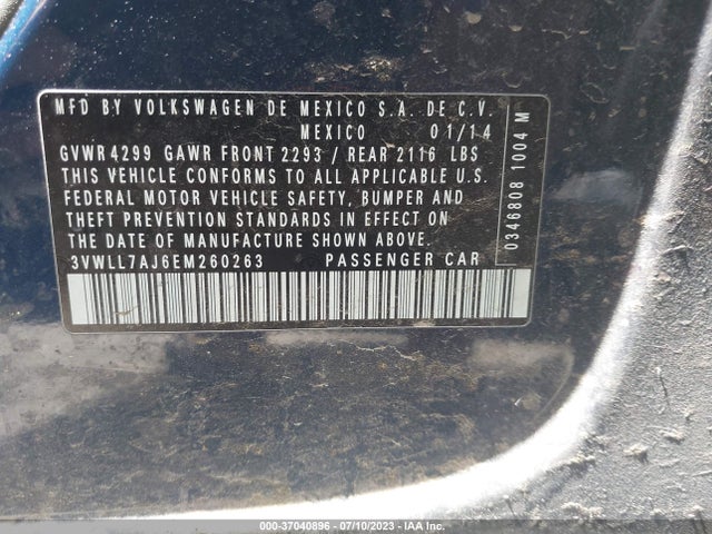3VWLL7AJ6EM260263 Volkswagen Jetta Sedan Tdi