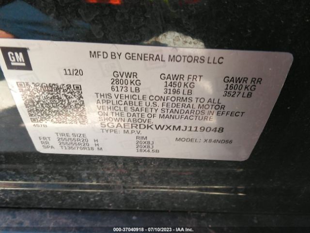 5GAERDKWXMJ119048 Buick Enclave Avenir