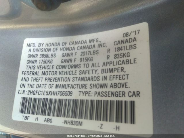 2HGFC1E5XHH706509 Honda Civic Sedan Si