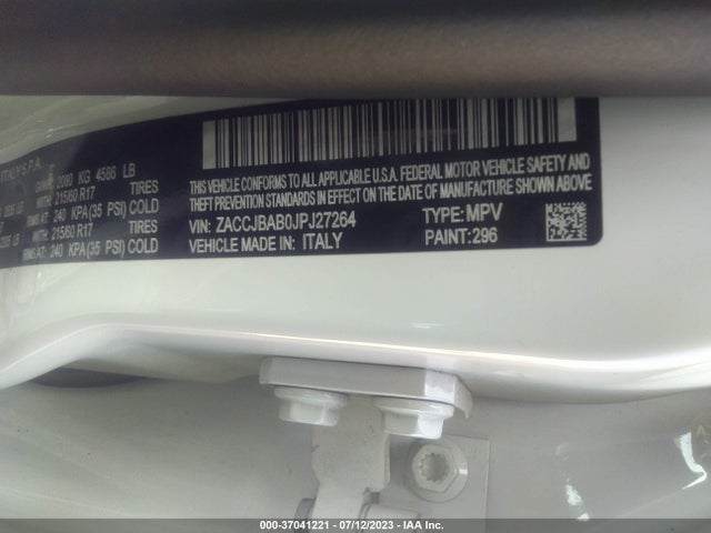 ZACCJBAB0JPJ27264 Jeep Renegade Sport