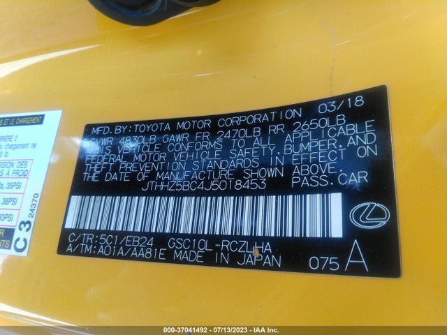 JTHHZ5BC4J5018453 Lexus Rc Rc 350