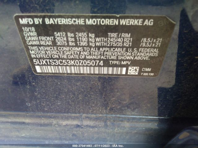 5UXTS3C53K0Z05074 BMW X3 M40i