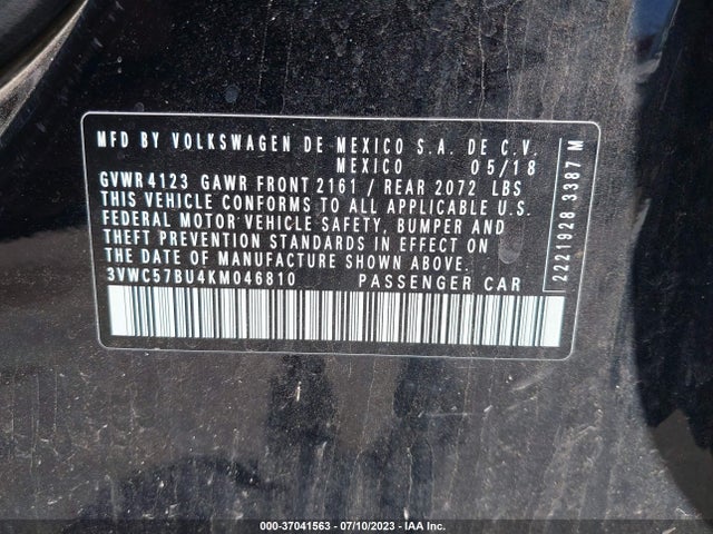 3VWC57BU4KM046810 Volkswagen Jetta S/se/r-line