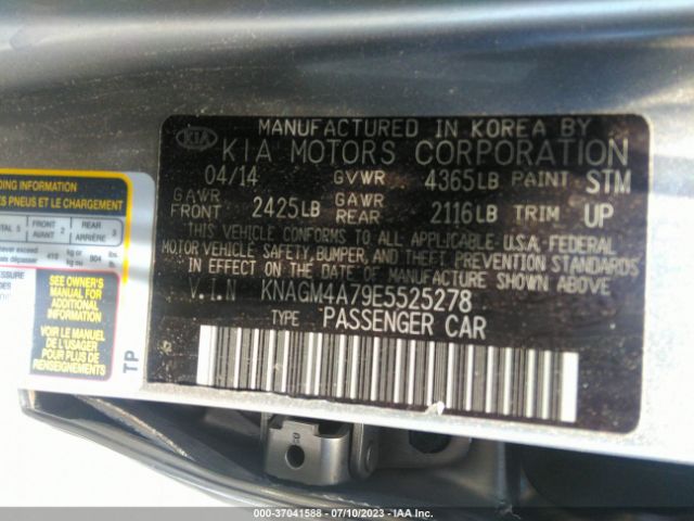 KNAGM4A79E5525278 KIA Optima Lx