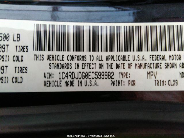 1C4RDJDG0EC599982 Dodge DURANGO LIMITED