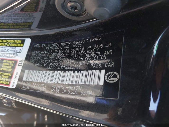 58ADA1C12MU002795 Lexus Es Es 300h