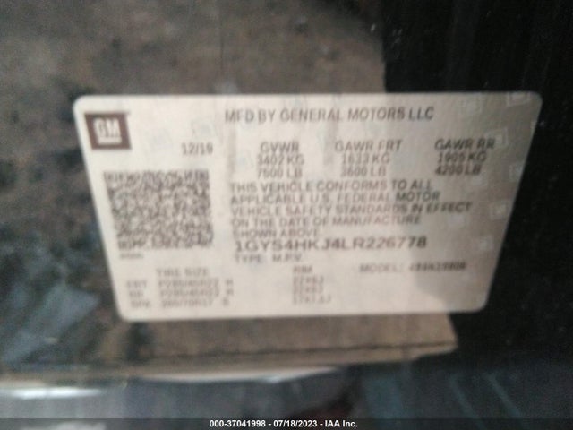 1GYS4HKJ4LR226778 Cadillac Escalade Esv Luxury