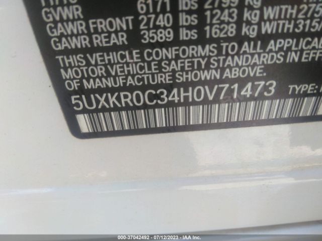 5UXKR0C34H0V71473 BMW X5 Xdrive35i