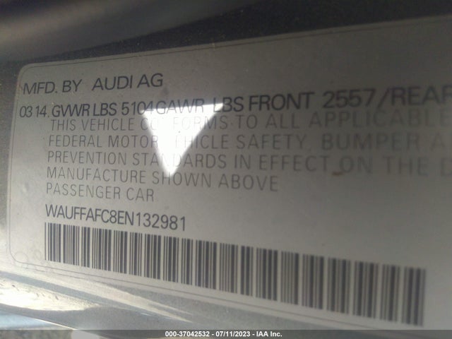 WAUFFAFC8EN132981 Audi A6 2.0t Premium