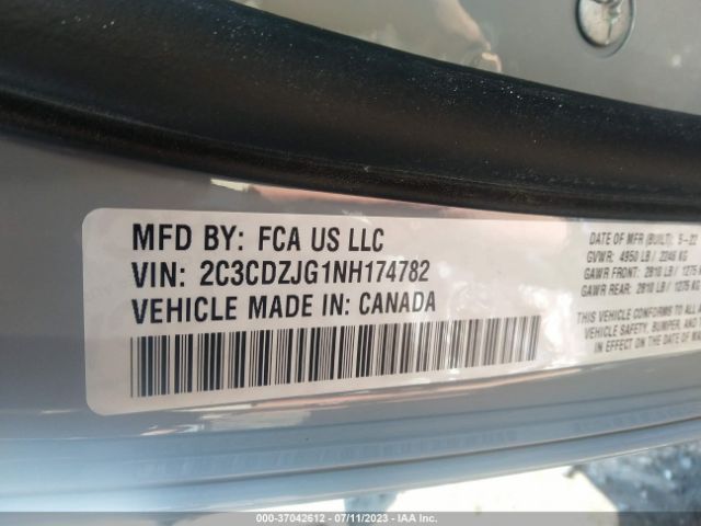 2C3CDZJG1NH174782 Dodge Challenger Gt