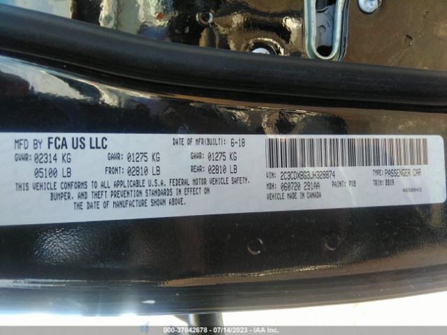 2C3CDXBG3JH328874 Dodge Charger Sxt