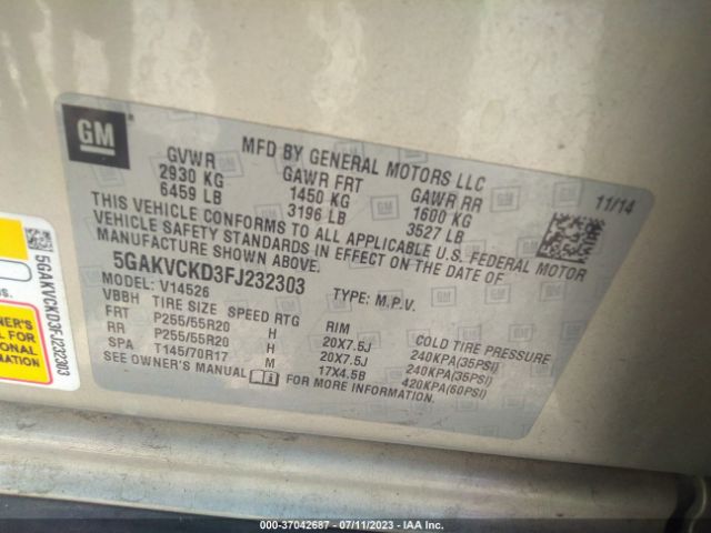 5GAKVCKD3FJ232303 Buick Enclave Premium