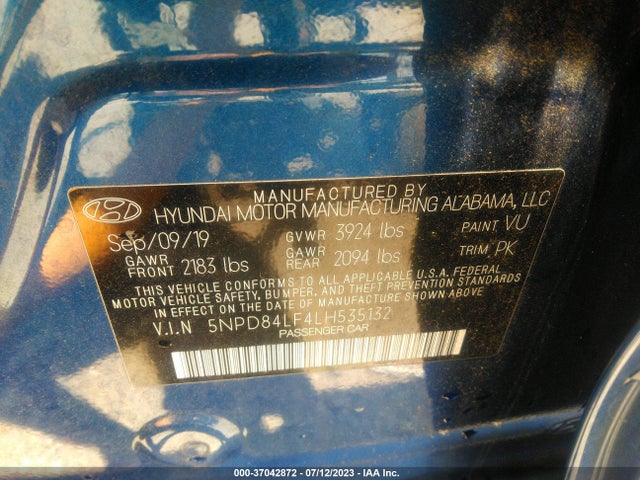 Hyundai ELANTRA SEL 2020 5NPD84LF4LH535132 Image 15