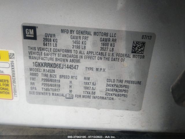 1GKKRRKD6EJ144547 GMC ACADIA SLT
