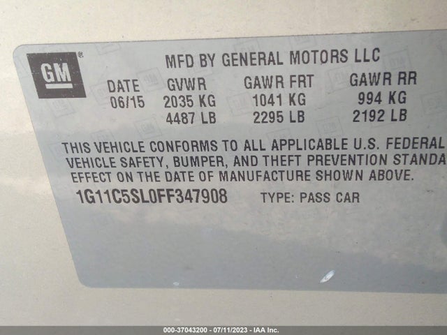 Chevrolet MALIBU LT 2015 1G11C5SL0FF347908 Image 10