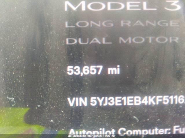 Tesla Model 3 Long Range/performance 2019 5YJ3E1EB4KF511620 Image 7