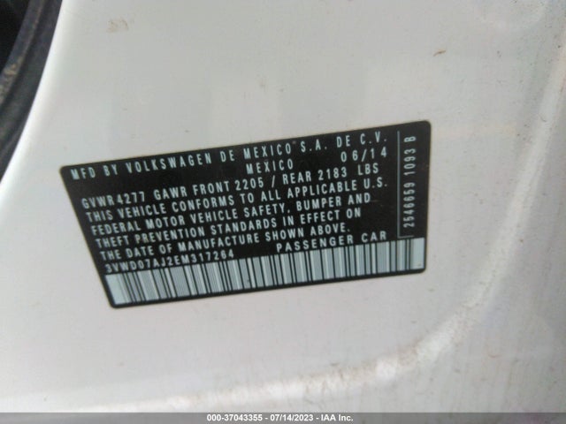 3VWD07AJ2EM317264 Volkswagen Jetta Sedan Se W/connectivity